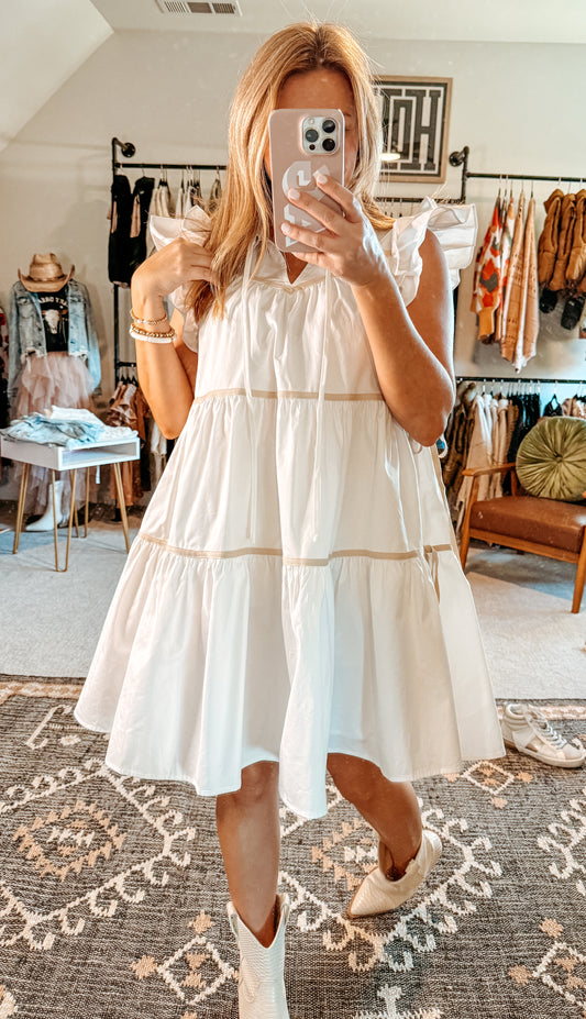 Poplin Tiered Dress