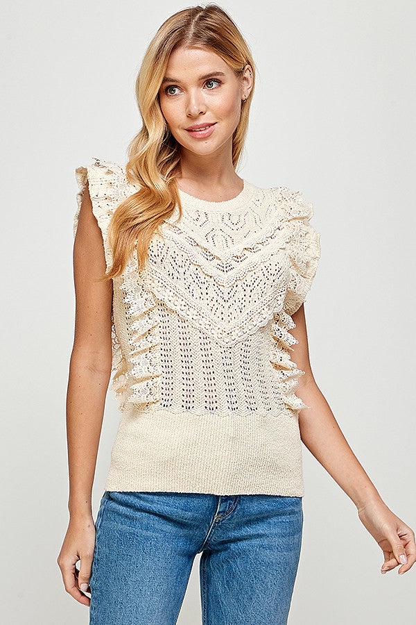 Lace Trimmed Sweater