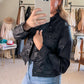 Coated Black Denim Jacket