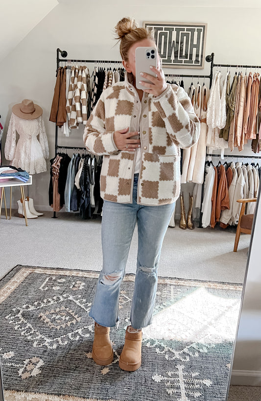 Checkered Sherpa Jacket