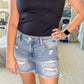 Medium Wash Denim Distressed Shorts