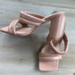 Puffy Strap Nude Heel