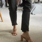 Puffy Strap Nude Heel