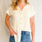 Relaxed Button-Down Short Sleeve Top