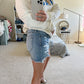 Medium Wash Denim Distressed Shorts
