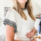 Ruffle Sleeve Ivory Sweater