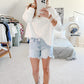 Light Wash Denim Boyfriend Shorts